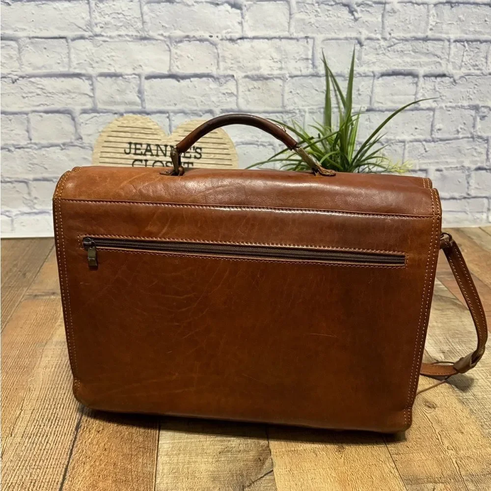 Vintage VALENTINO Leather Briefcase Document Bag With Working Key COA